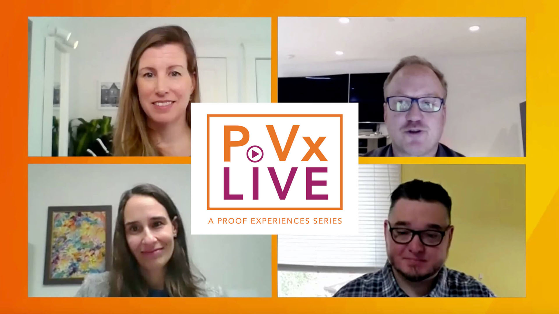 two men and two women at a P Vx Live virtual event