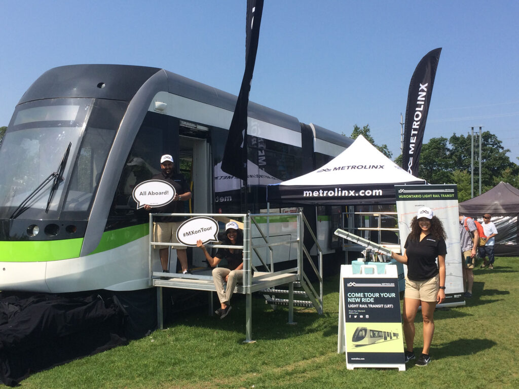 A group of brand ambassadors posing at a Metrolinx event