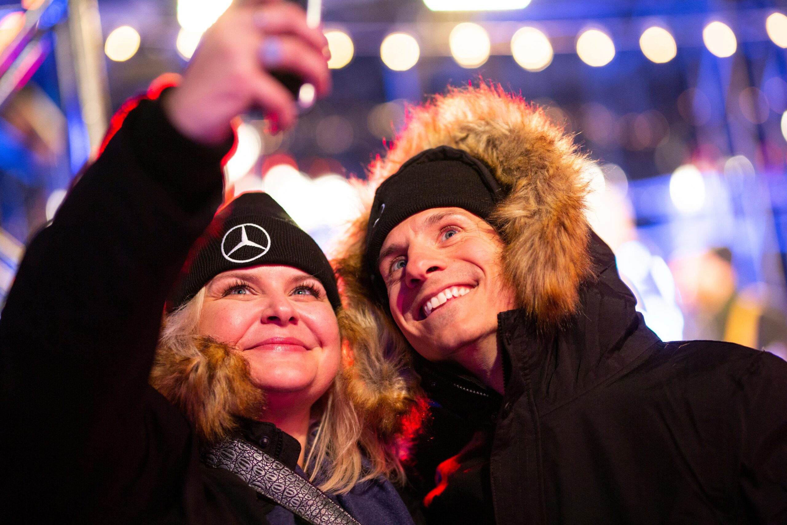 Two people taking a selfie