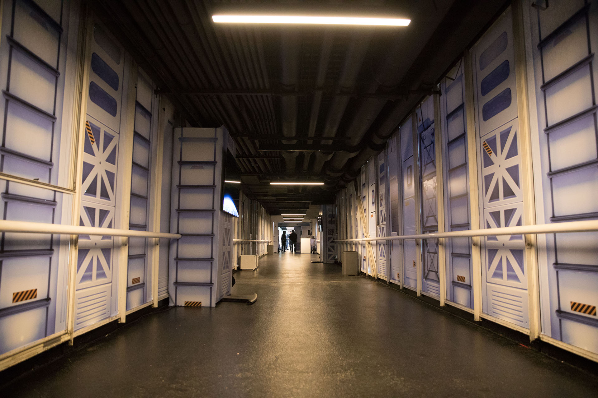 The inside of a space shuttle