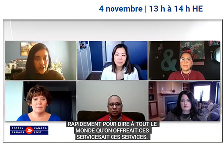 a group of people attending a Canada Post virtual event