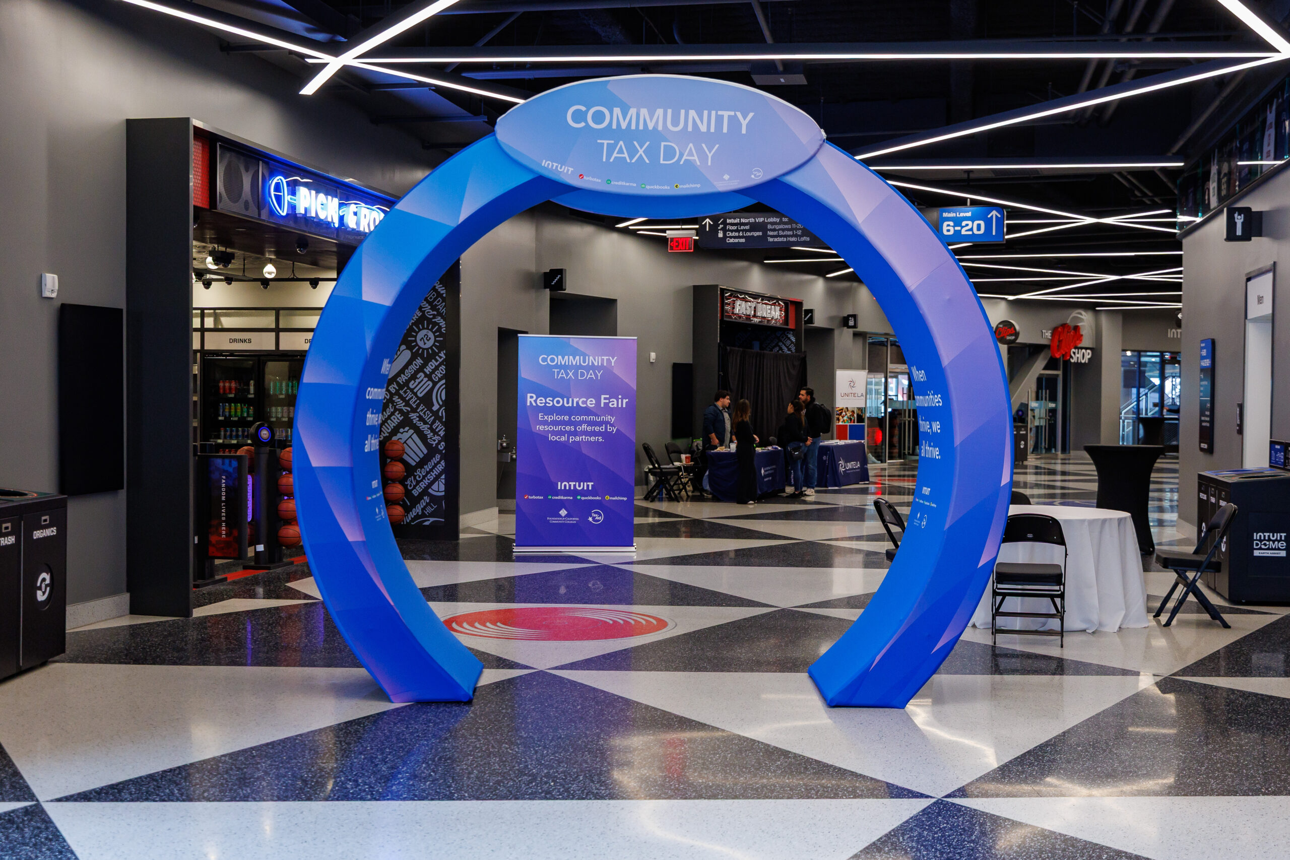 Intuit hosts a Community Tax Day event on Thursday, March 6, 2025 at Intuit Dome in Inglewood, CA.